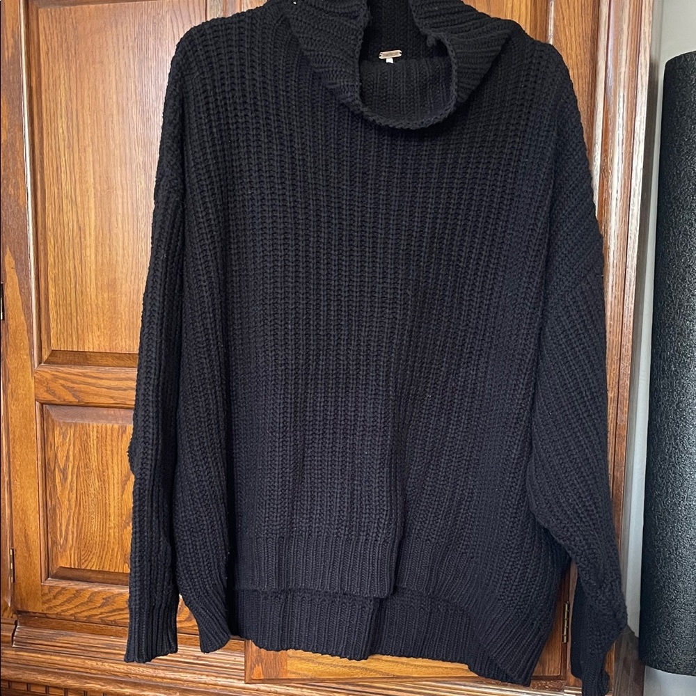 Free People Black Turtleneck Sweater
